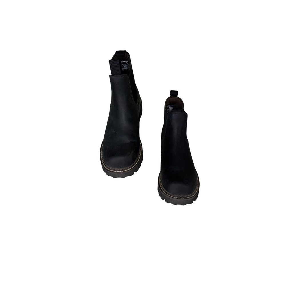 Ariat Wexford Black Leather Chelsea Boots Waterproof Womens 8.5B
